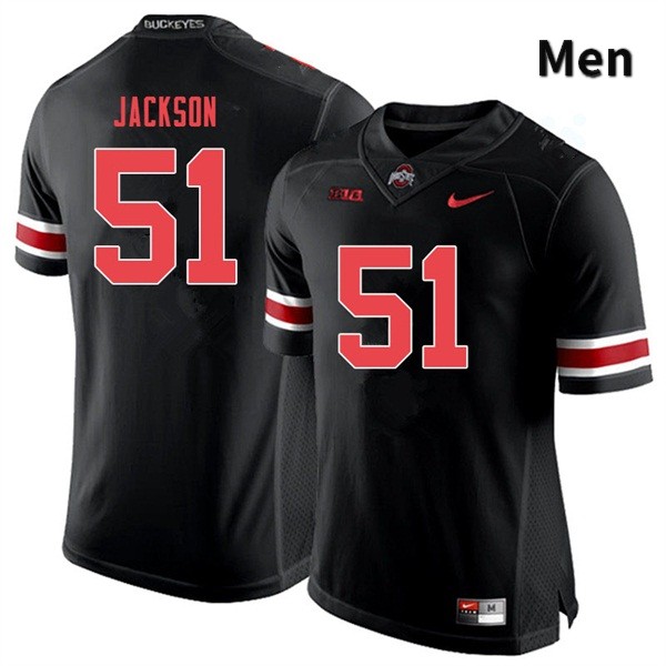 Ohio State Buckeyes Antwuan Jackson Men's #51 Blackout Authentic Stitched College Football Jersey